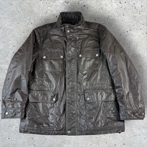 Coach Wyatt‎ Field Jacket Men's Large Brown Lined Car Coat Luxury